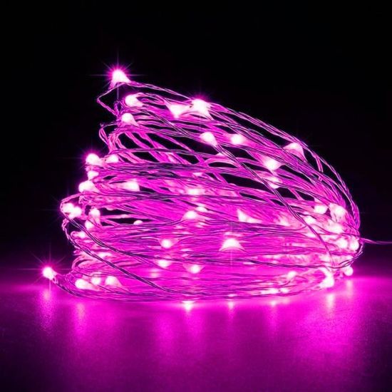 1M 10LED Rose Guirlande lumineuse Led féerique en fil de cuivre, 1-2-5-10M,  lampe'extérieur pour vacances, dé - Cdiscount Maison