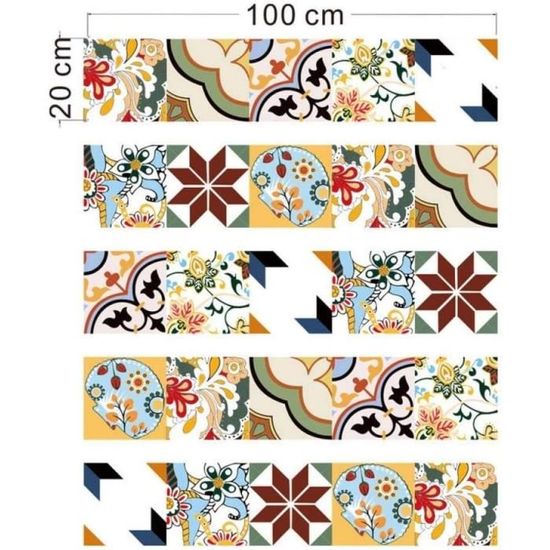 Stickers Carrelage Credence Adhesive, 12 Pièces Décorative à Carreaux