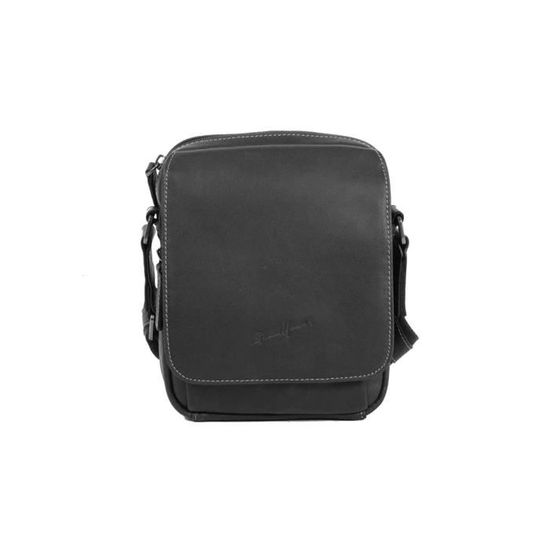 Pochette Sacoche Gérard Henon En Cuir Noir - Vintage, Occasion
