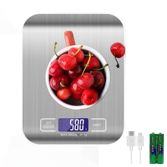 YSDSY Balance de cuisine numérique,charge USB,3 kg/0.1g,mini balance de  cuisine électrique,balance n