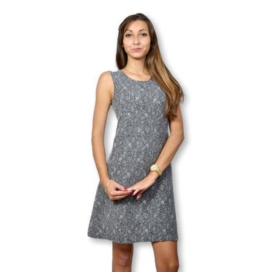 Robe fluide en satin avec col montant - noir/blanc graphique