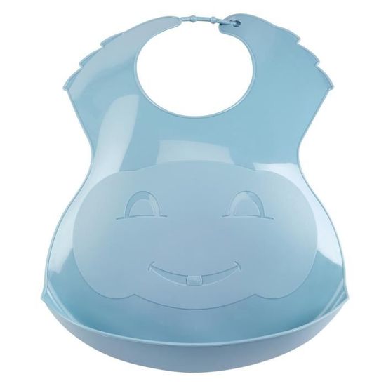 Thermobaby® Bavoir Bébé Semi Rigide Récupérateur Fleur Bleue