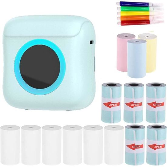 Mini-imprimante thermique de poche autocollant sans encre 13 rouleaux de papier thermique, costume pour APPLICATION Android iOS | Best Buy Canada
