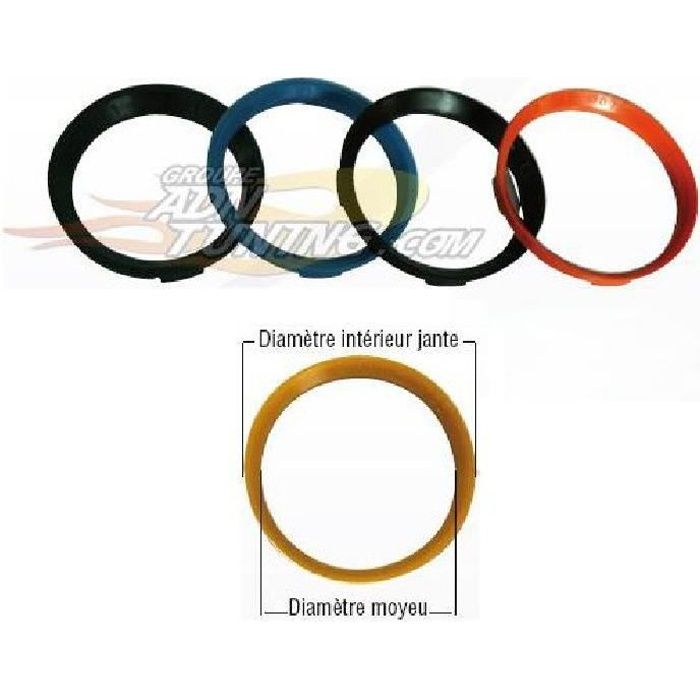 4 Bagues de centrage - Ext 63.4 - Int 60.1