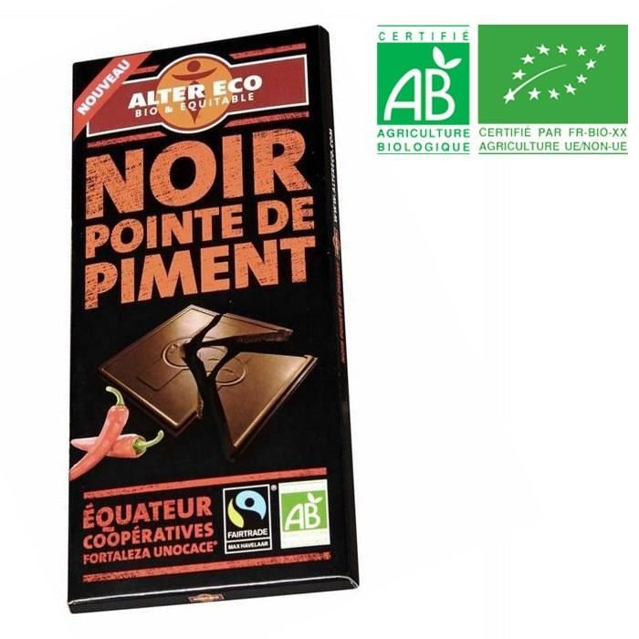 Choc noir piment alt eco bio 100g