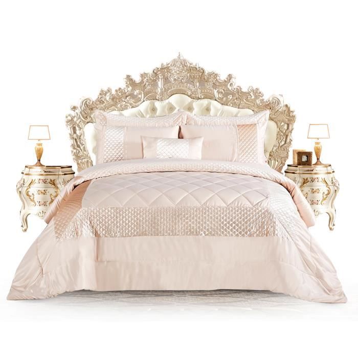 AMEHA Belle couvre-lit matelassé à paillettes Atlanta / couette avec couvre-oreillers