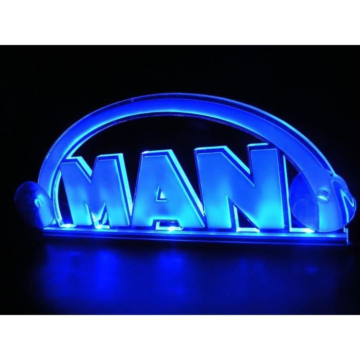 Bleu 12V LED Cabine Eclairage Habitacle 3D Plaque Pour Man Camion Fluo Éclairant Table Signe