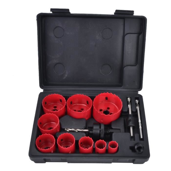 FUDANY-13 pcs Kit de scie cloche Kit de scie à usage général 3 - 4po ~ 2-1 - 2po avec guide adaptateur