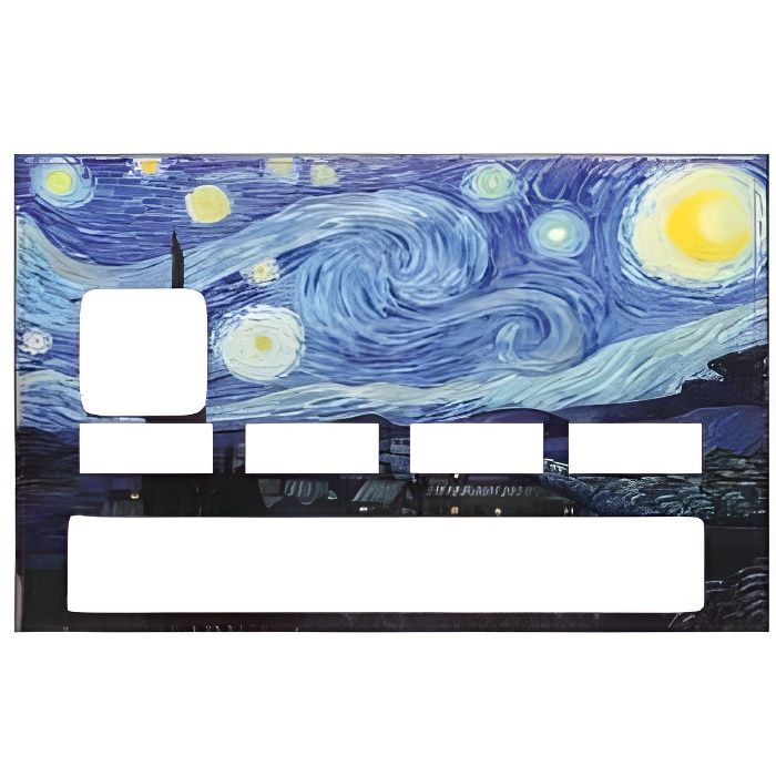 Autocollant La nuit étoilée Vincent Van Gogh numéro 13 carte bleue carte bancaire CB adhésif sticker