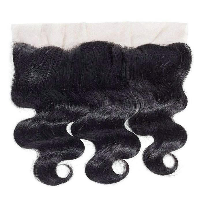 Yavida 13x4 pouces Top Lace Frontal Bresilien Lisse 100% Cheveux Humains Closure Naturel Noir Free Part 12--30cm
