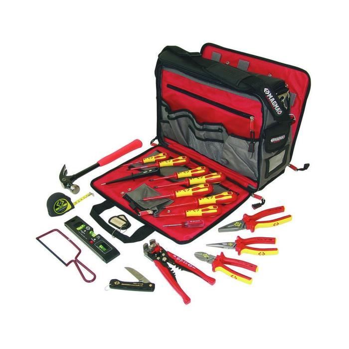 Set professionnel pour les électriciens, 19 piè…