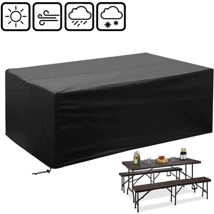 Vivibel Housse de Protection en Tissu Oxford Oxford pour Salon de Jardin et Meubles Noir 180 x 120 x 74 cm