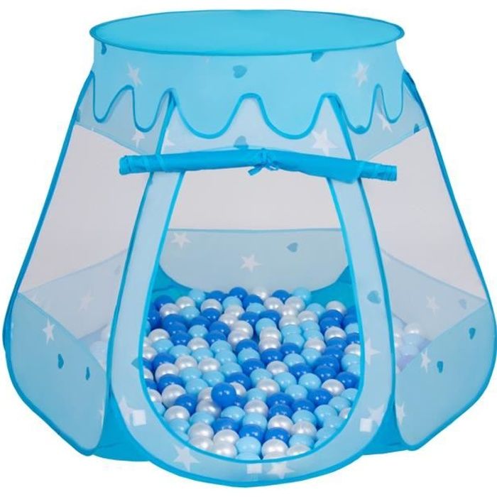 Selonis Tente 105X90cm-100 Balles Plastiques Château Piscine À Balles Pour Enfants, Bleu: Babyblue-Bleu-Perle