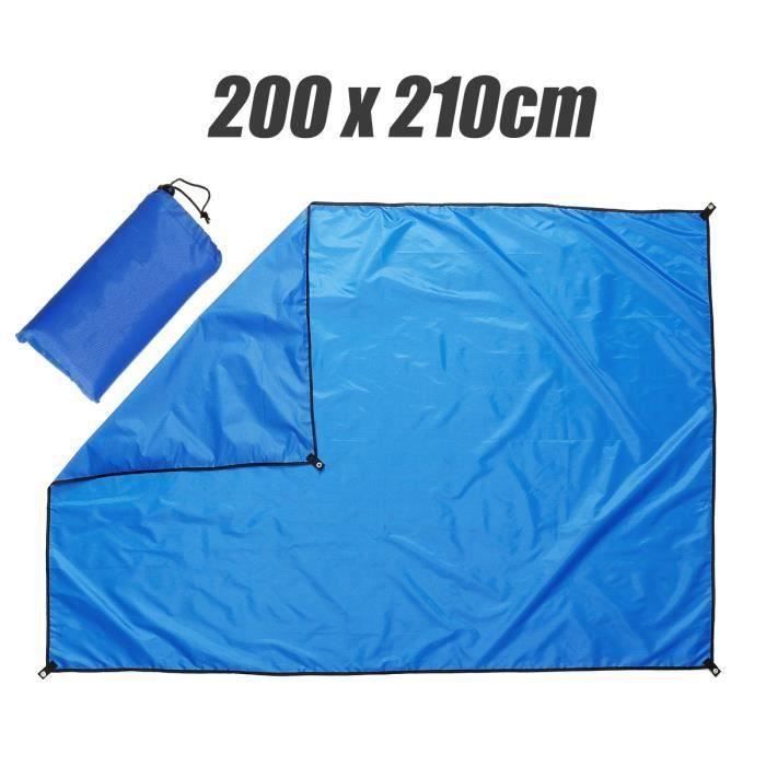 Voile D'ombrage Rectangulaire Tissu Imperméable Pour Jardin 200x210cm Bleu Bo16334