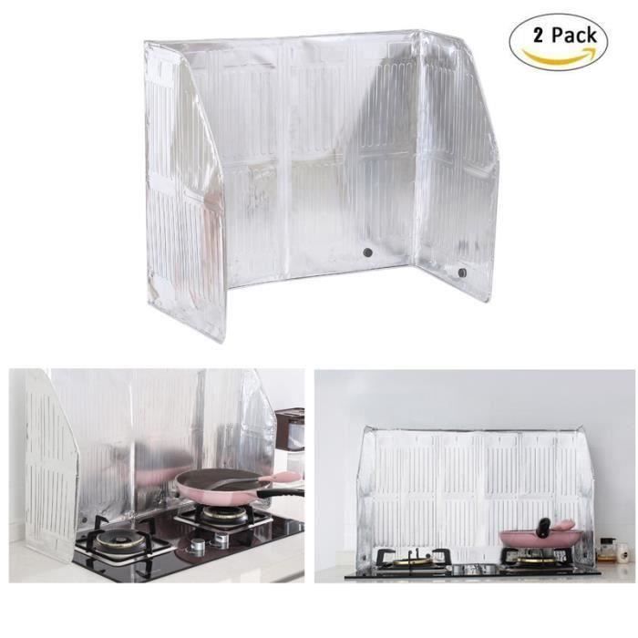 2 Pcs Plaque Anti-projections en aluminium contre les éclaboussures de Cuisson 120 x 50CM Bi13598