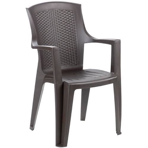 Fauteuil en résine tressée moka