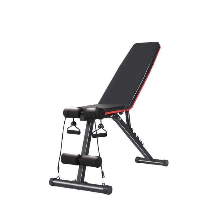 VENCEDE -Banc de musculation réglable-NOIR-banc de musculation pliable-Banc abdominaux