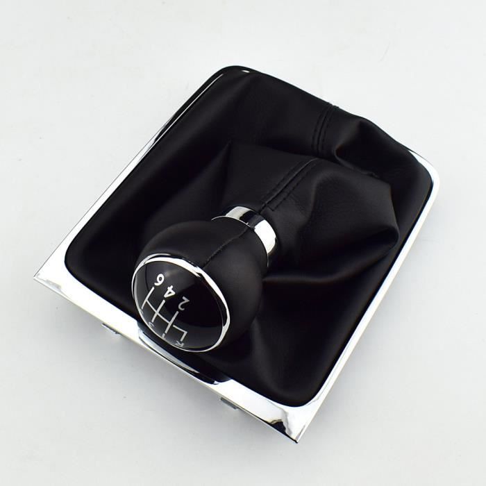 Pièces Auto,Collier de levier pour Volkswagen VW Passat B6, 5-6 2005, pommeau de levier de changement de - Type Leather 6 Speed