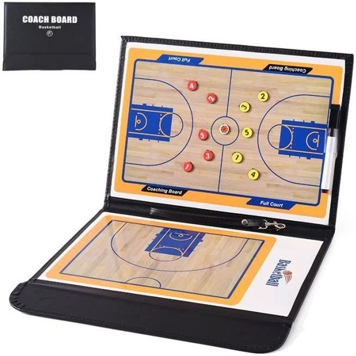 Basketball Tableau Tactique Coach Magnétique Stratégie de d'entraînement Plaque Portable Basket-ball Compétition Coaching Marqueur