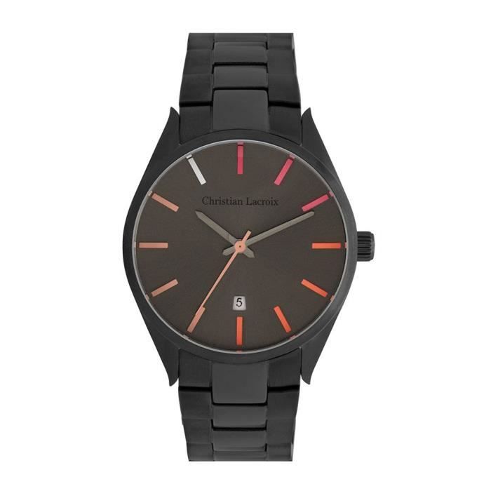 Montre Homme Christian Lacroix à Quartz Cadran Argenté 38 mm Et Bracelet Argenté En Acier Inoxidable CLMS1817