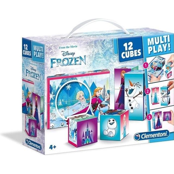 CLEMENTONI - Puzzle 12 Cubes Multiplay - La Reine des Neiges