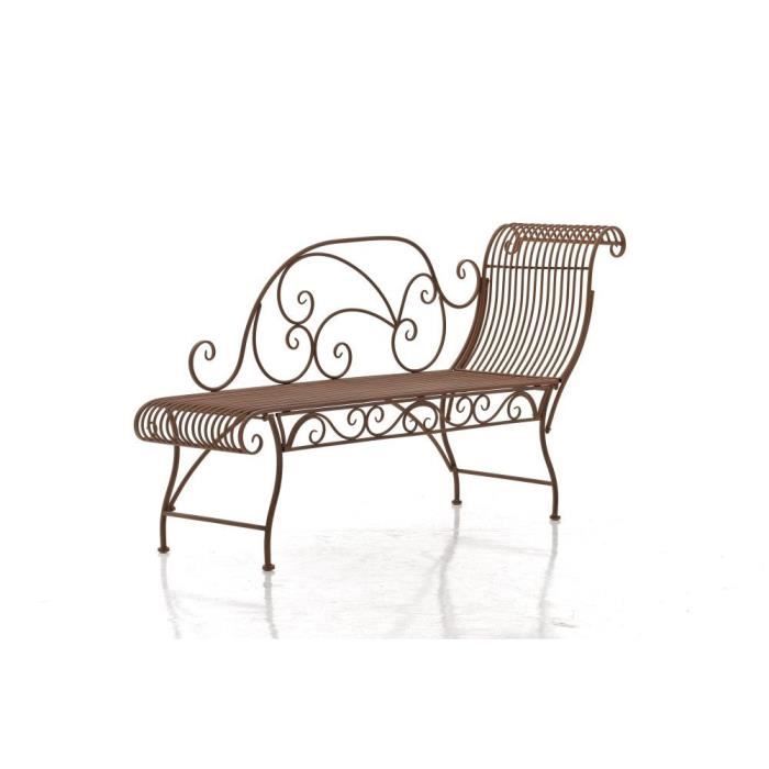 CLP Banquette de jardin KARMA, style villa de vacances, en fer laqué, 156 x 46 cm, recamière en métal, 5 couleurs au choix78 cm -...
