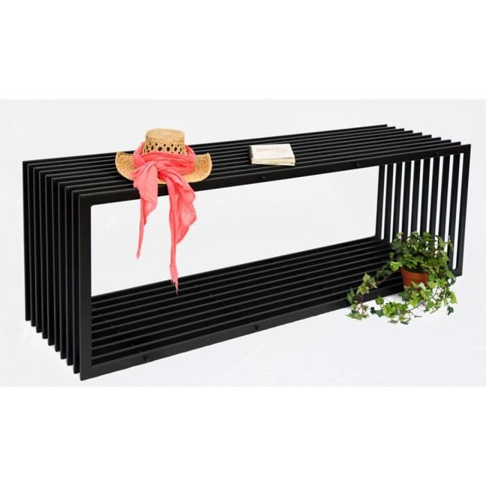 DanDiBo Banc Style D 150cm Modern Banc de jardin 10103 Banquette en métal Fer Banc à fleurs