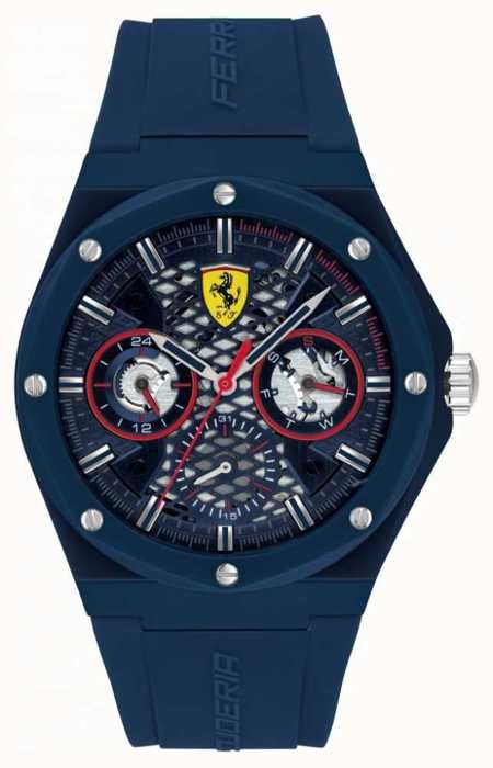 Ferrari - Montre Hommes - Quartz - Multi-Cadrans - Bracelet Caoutchouc Bleu - 0830788