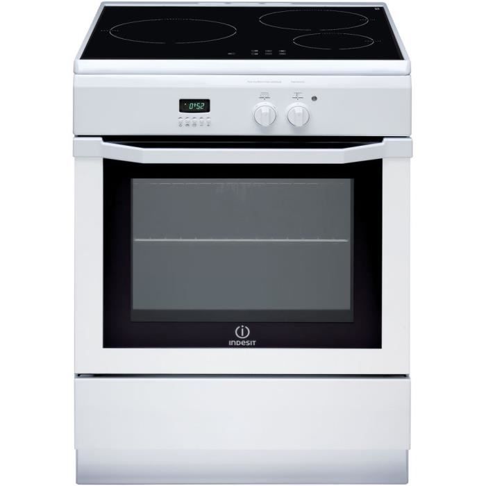 INDESIT IC63I6C6A (W) /FR - Cuisinière table induction - 3 zones - Four électrique - Catalyse - 59 L - A - L 60 x H 85 cm - Blanc
