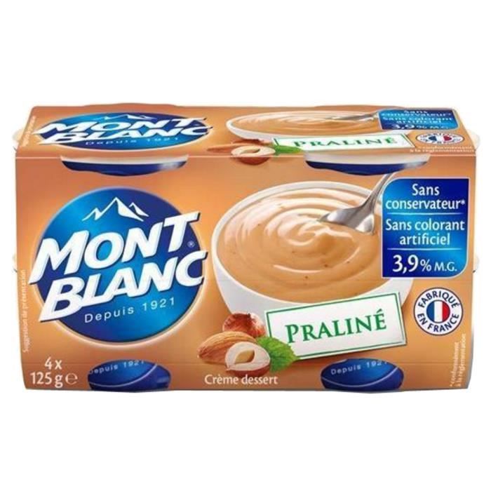 Mont Blanc - Mont Blanc Crème Dessert Praliné (lot de 4)