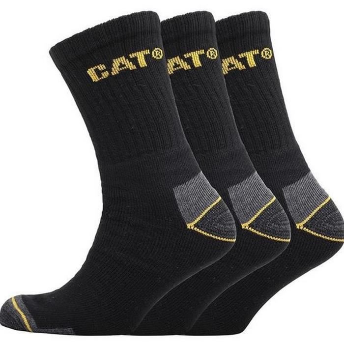 Lot de 3 Paires de Chaussettes Professionnelles Homme Caterpillar en Coton 41-45