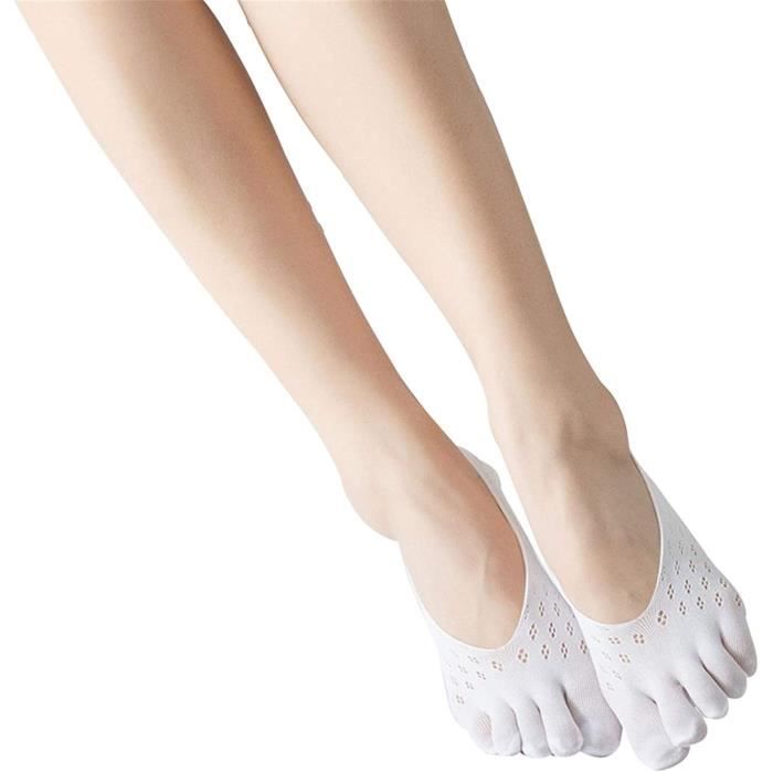 5 Pairs Chaussettes de compression orthopédiques pour femme - Doublure ultra basse avec pastille en gel respirante