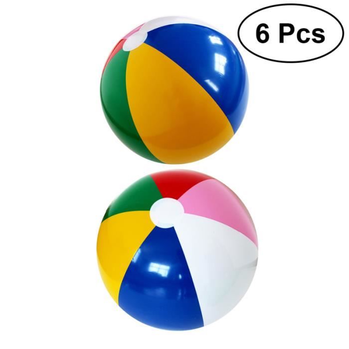 6 pièces balles de plage été arc-en-ciel couleur gonflable bord de mer fête boule d'eau pour enfants BALLE DE TENNIS DE TABLE
