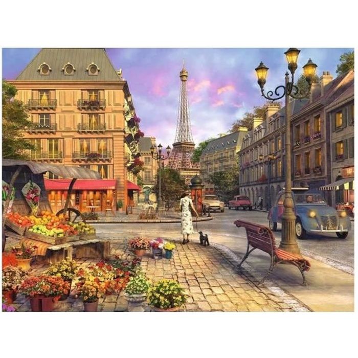 Puzzle Adulte Paris D Antan Avec La Tour Eiffel - 1500 Pieces - Ravensburger Collection Ville Et Monuments Francais - Vintage - No