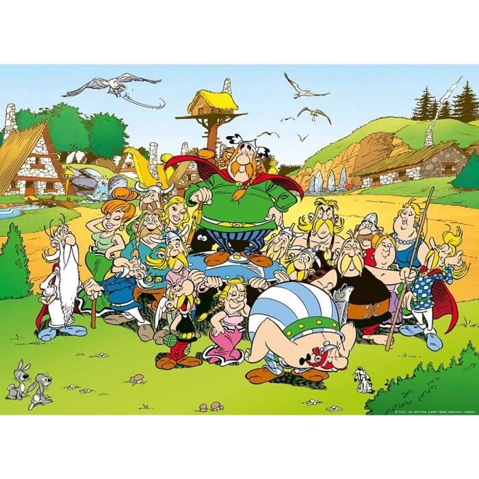 Puzzle enfant Le village Asterix 500 Pieces Collection BD Chien Idefix Les Romains Obelix Cleopatre Druide