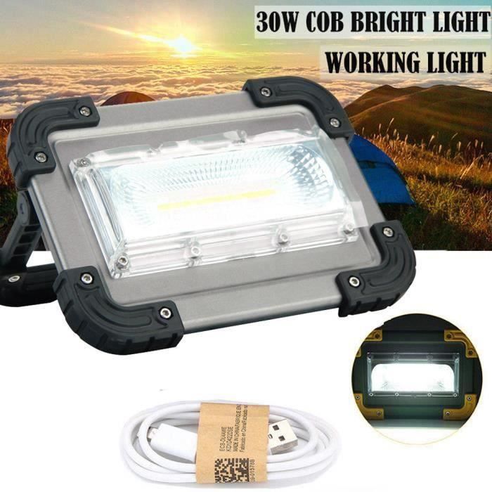 Ywei LAMPE - LANTERNE - ECLAIRAGE D'APPOINT DE CAMPING 30W USB COB LED Portable Rechargeable Flood Light Spot Work Camping Outdoor