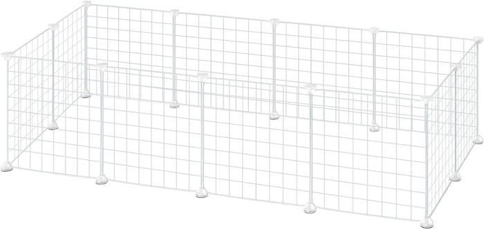 Comparer les prix de EUGAD Lapin Enclos Intérieur, Cage Modulable, DIY Parc Cochon d'Inde, Clôture Réglable, 142x72x36cm, Métallique Blanc E0AG0107