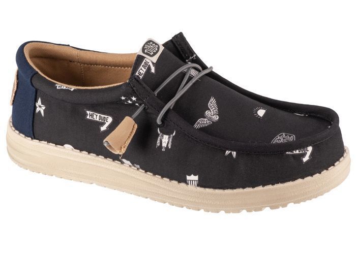 Hey Dude Baskets Sneakers Homme Noir Hey Dude Wally Stars N Skulls Print