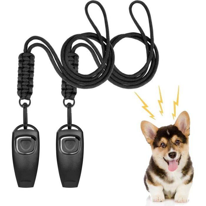 Meilleurs prix pour Sifflet Ultrasons pour Chien 2 Sifflets Rglables avec Clicker Dressage Anti-Aboiement Rappel YYV