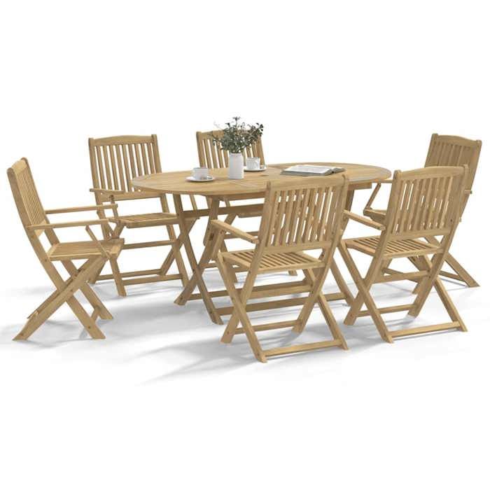 vidaXL Chaises de jardin pliantes lot de 6 545x58x90 cm bois dacacia chaise de jardin en bois chaise pliable meuble 3214230 - vue 2