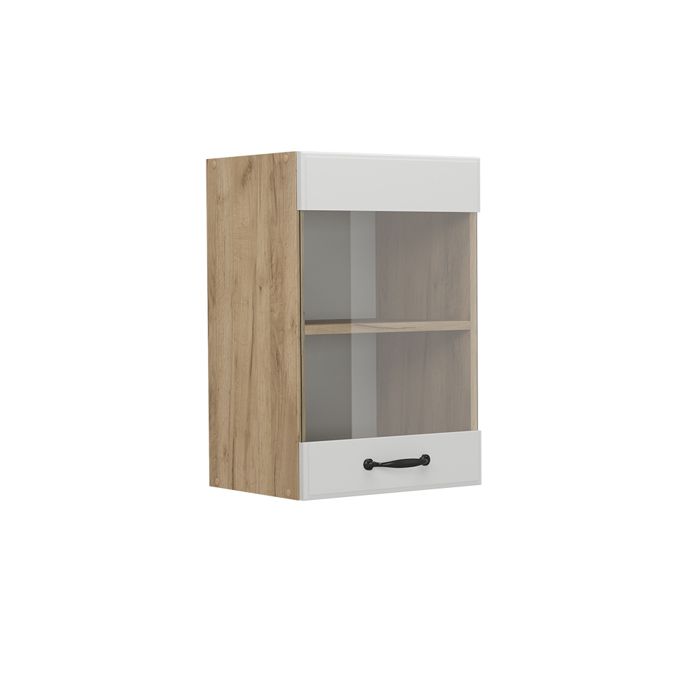 Armoire en verre R-Line 40cm Blanc campagne/Chêne de force doré Vicco 54030
