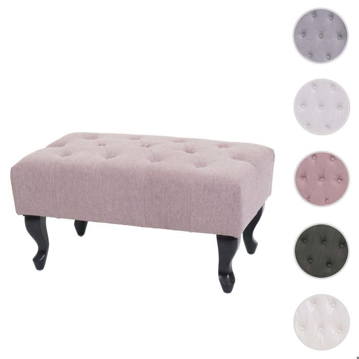 MCW Ottomane Chesterfield tissu rose clair