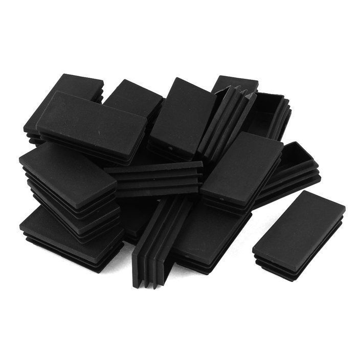 24pcs Bouchon Pied Chaise Tube Insert Embout Capuchon Rectangle Jambe Patin Table Meuble Protection 30mm x 60mm