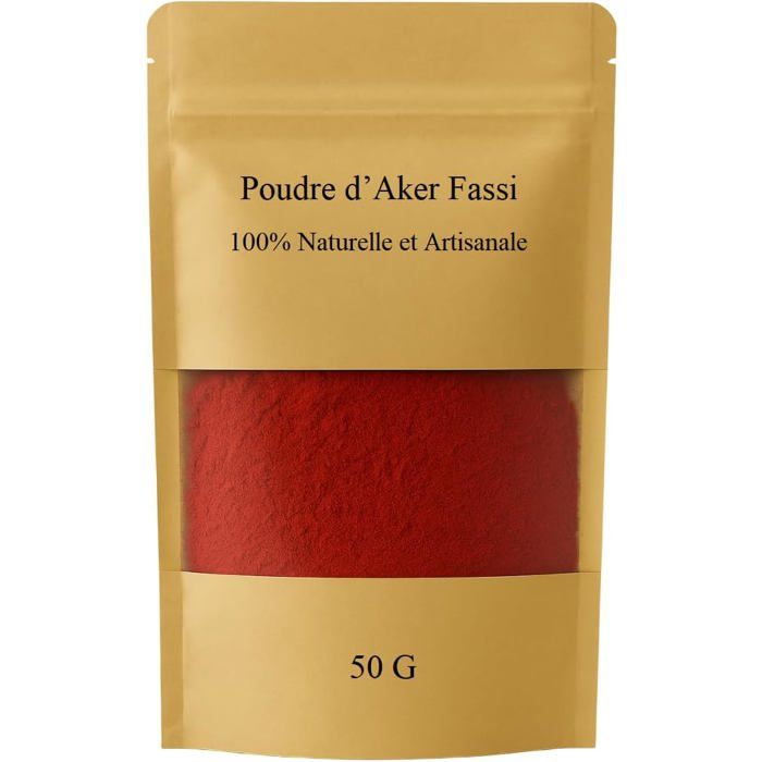Poudre Aker Fassi 50g - Soin Naturel éclat & Anti-âge Visage, Lèvres, Cheveux
