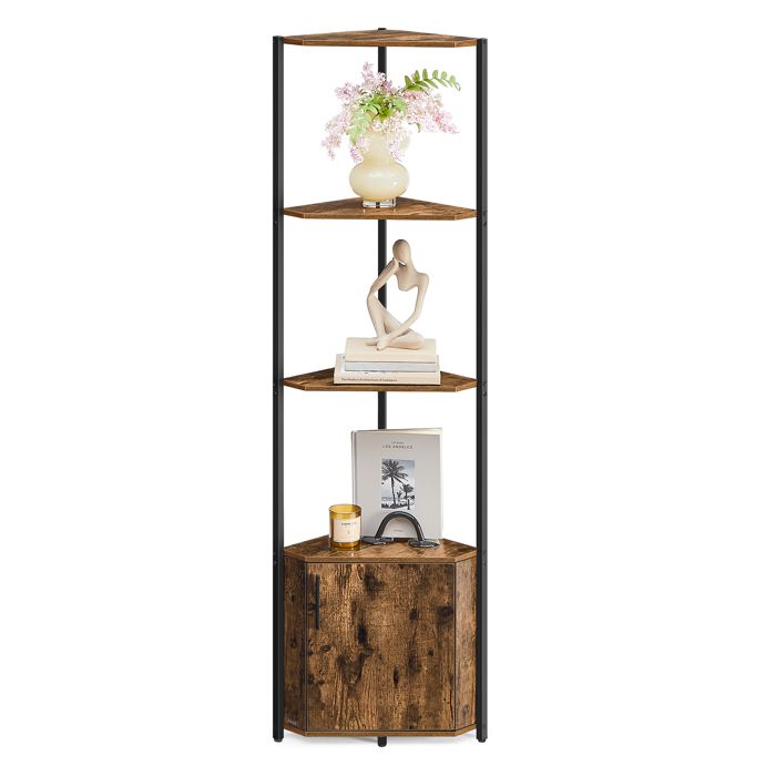 Étagère dAngle - VASAGLE - 5 Niveaux - Marron Rustique - Noir dEncre - Placard Étagère dAngle - VASAGLE - 5 Niveaux - Marron Rustique - Noir dEncre - Placard
