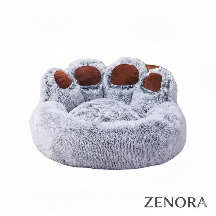 Comparer les prix de Panier Chien XL Gris Patte dOurs Ultra Douillet - Antidérapant & Lavable Machine - Coussin Moelleux pour Grands Chiens et Chats