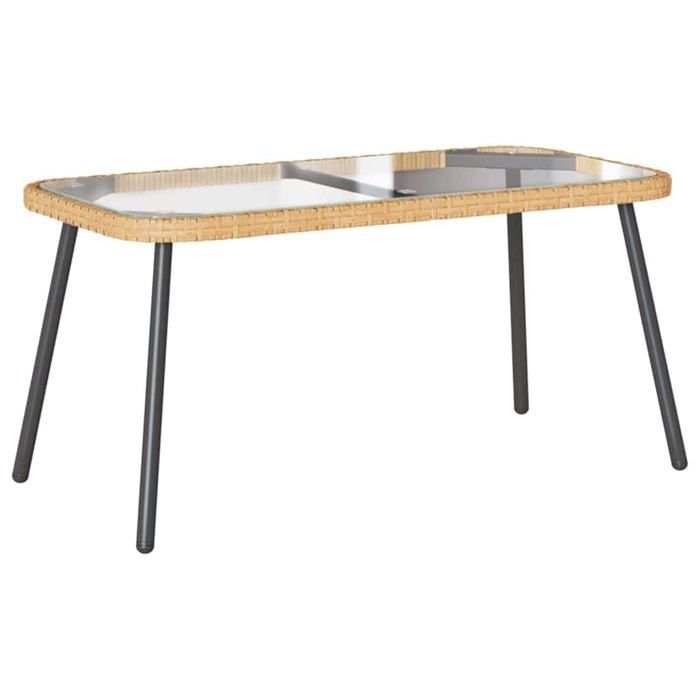 vidaXL Table basse 90x45x42 cm en Poly Rattan