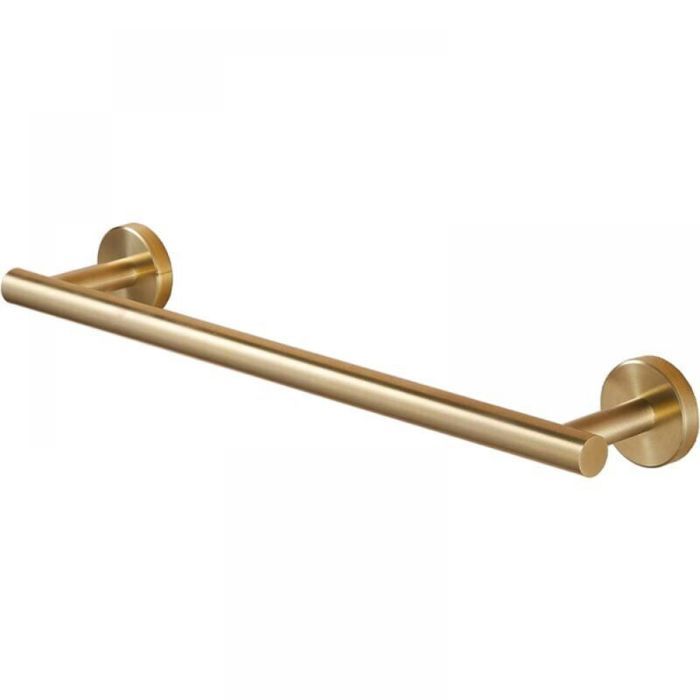 1pc Barre porte-serviettes pour salle de bain à fixation murale en acier inoxydable304 Doré brossé 40 cm