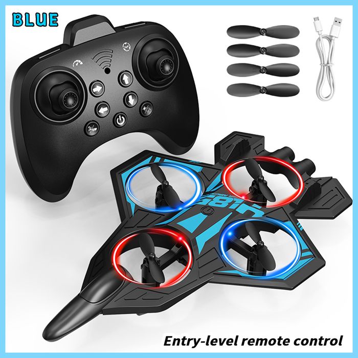 Avion RC à LED – Hélicoptère Télécommandé Avec Flip 360° – Imperméable Et Résistant Aux Chocs – Pour Enfants De 8 à 12 Ans – Batterie 15 Min – Bleu, EPP