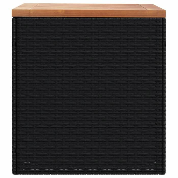 Promotion mars * COFFRE DE JARDIN - YUNYAN - Boîte de rangement de jardin - MEUBLE JARDIN - noir résine tressée bois dacacia _307